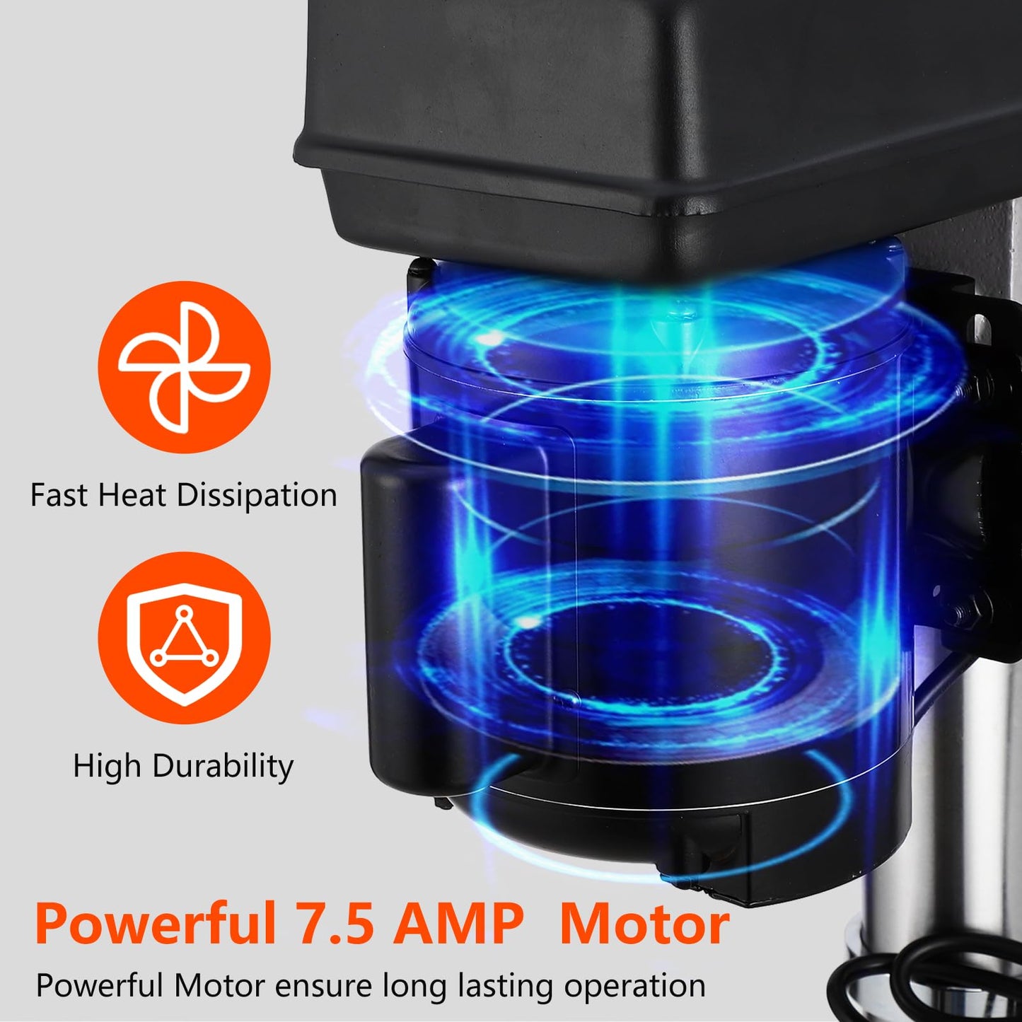 13 in Benchtop Drill Press, 7.5 Amp 120V, 288-3084 RPM Variable Speed Cast Iron Bench Drill Press, 0-45° Tilting Worktable, Tabletop Drilling Machine for Wood Metal