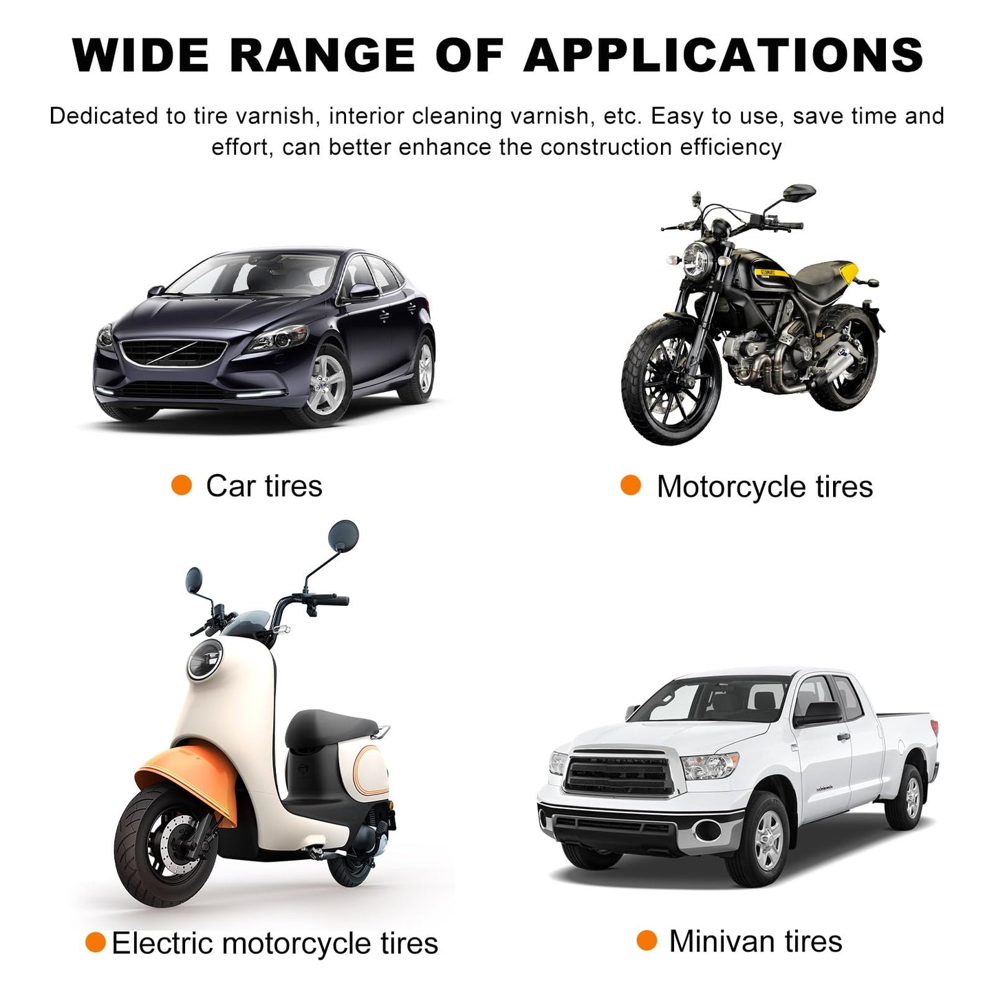 Yourkar 2 PCS Car Tire Shine Brush Sponge, Auto Tyre Polishing Brush Sponge Replacement, Tire Cleaning Sponges for Most Cars, Trucks, Motorcycles, Bikes, Car Accessories (Brush+Sponge)