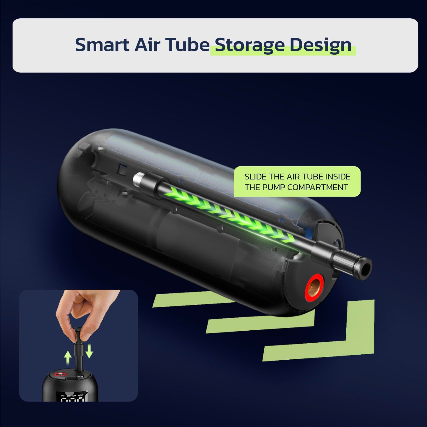 Woowind Tire Inflator Portable Air Compressor, Electric Bike Tire Pump with Gauge, Air Pump for Car Tires, 150PSI, Mobile Air Compressor for Car, Motorcycle