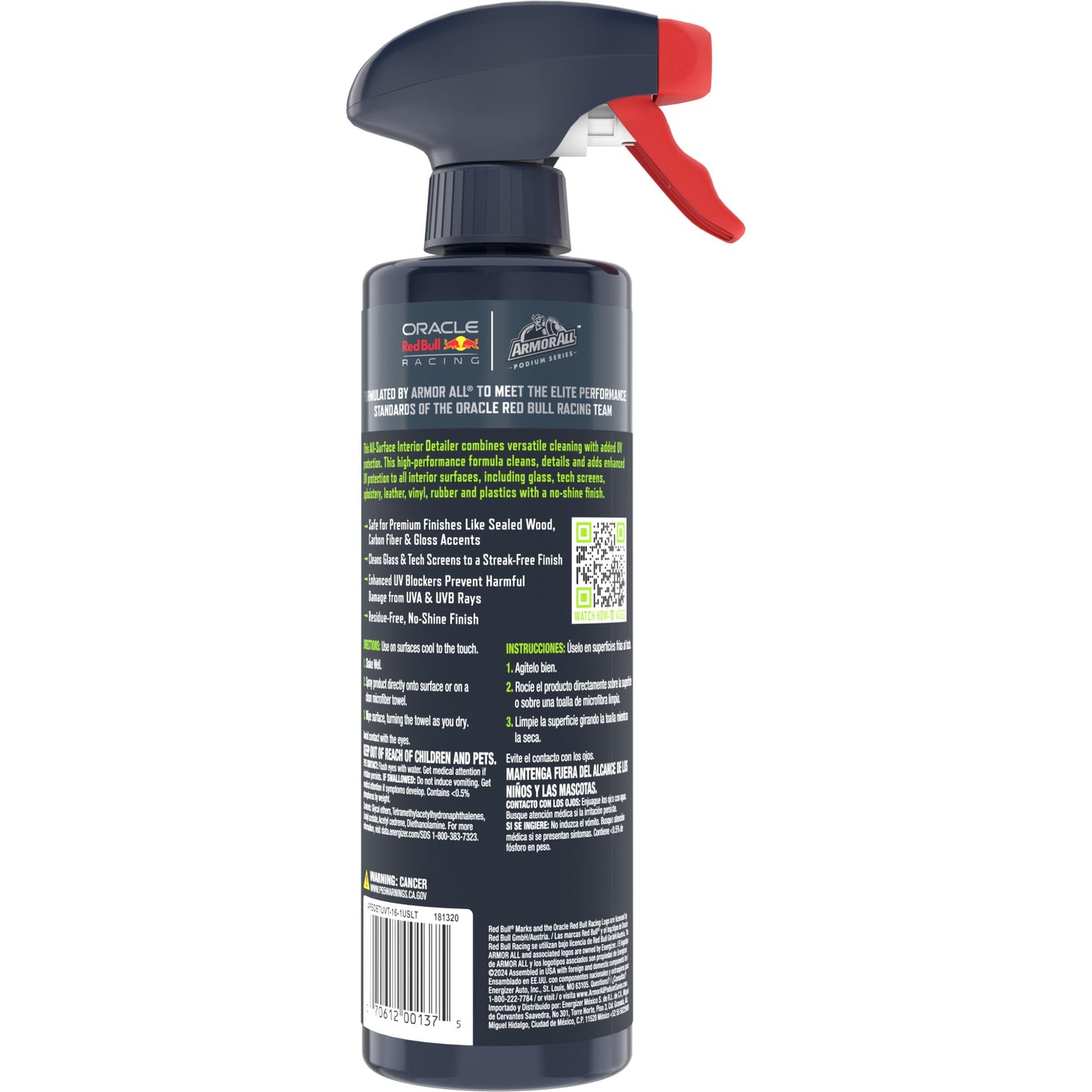 Armor All Podium Series Interior Detailer Spray, 16 fl oz, Car Detailing Spray Developed in Collaboration With Oracle Red Bull Racing