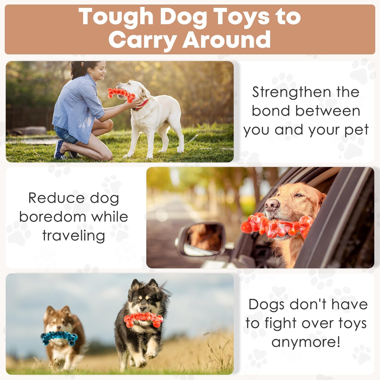 WOWBALA Dog Toys for Aggressive Chewers - Super Chewer Dog Toy for Large Dogs - Durable Tough Chew Toy - Indestructible Dogs Toys for Medium, Large Breed