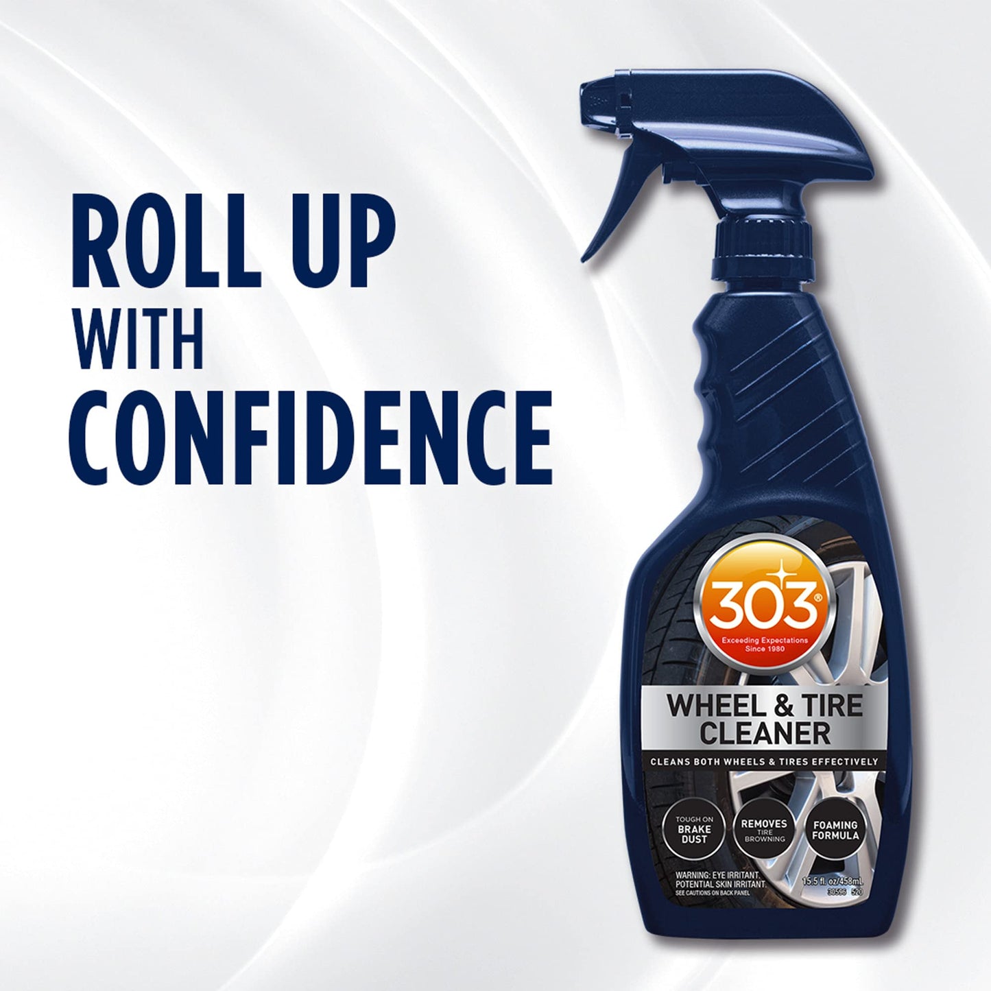 303 Products Wheel and Tire Cleaner - Cleans Both Wheels and Tires Effectively - Tough on Brake Dust - Removes Tire Browning - Foaming Formula, 16 fl. oz. (30590) Packaging May Vary