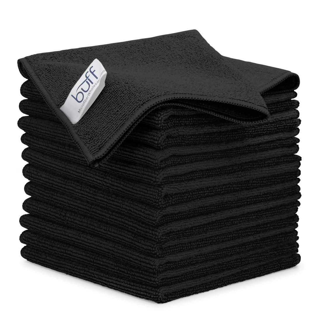 MW Pro Bulk Microfiber Cleaning Cloths Wholesale | Black - Case: 384 Quantity | Size 12" x 12" | Premium Microfiber Towels for Cleaning Glass, Kitchens, Bathrooms, Automotive…