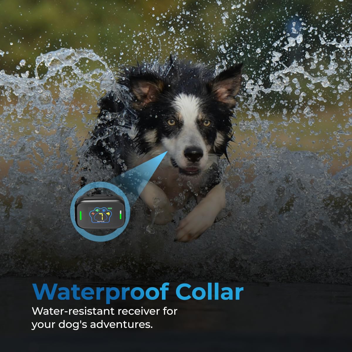 AutoSky Pets Smart Anti-Barking Collar - Training Collar with 5 Adjustable Sensitivity Beep Vibration Shock, Bark Collar for Large Medium Small Dogs (Black)