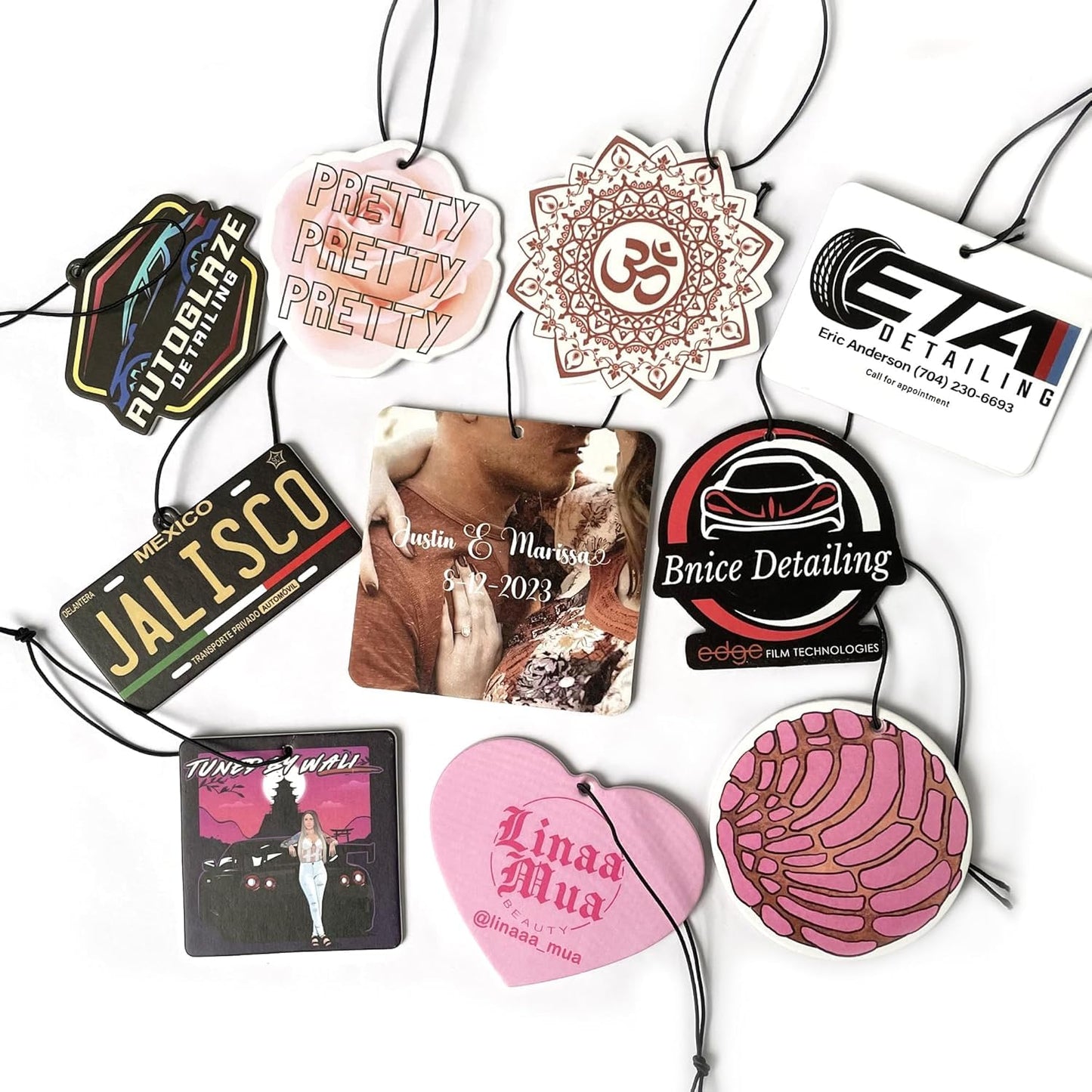 Custom Car Air Fresheners Picture Personalized Scents Air Freshener Car Deco Accessories Promotional Items with Business Logo/Text/Photo (Package: Standard Opp Bag, 200pcs)