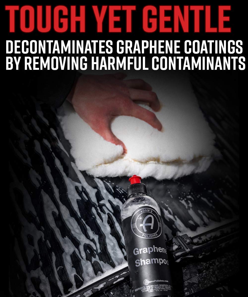 Adam's Polishes Graphene Shampoo Washing Bundle - Ceramic Coating Infused Car Wash Soap - Powerful Cleaner & Protection In One Step - pH Neutral, High Suds For Foam Cannon, Gun, Or Detailing Buck