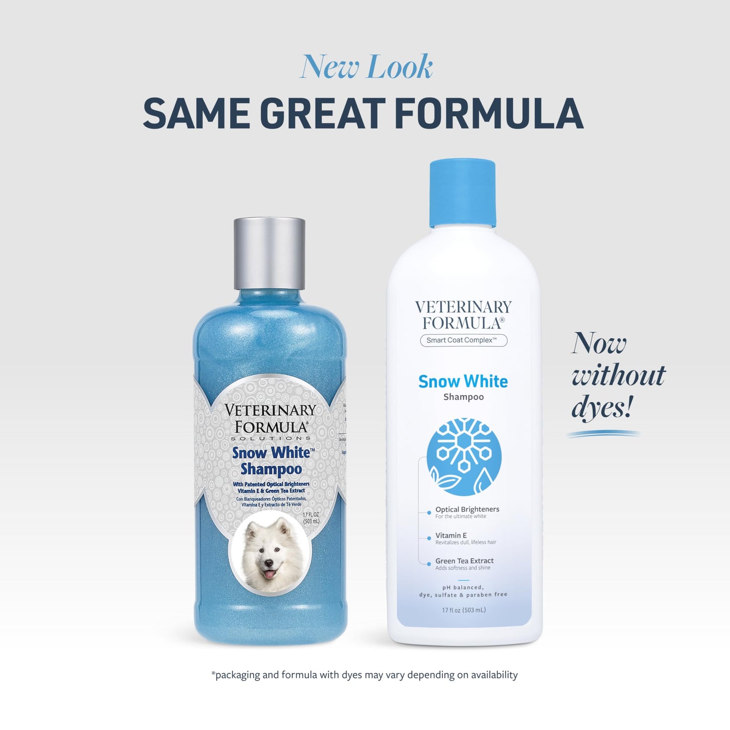 Veterinary Formula Smart Coat Complex Snow White Shampoo for Dogs and Cats, 17 Fl oz – Gently Remove Stains and Yellowing Without Bleach or Peroxide – Cleans, Deodorizes, and Brightens White Coats