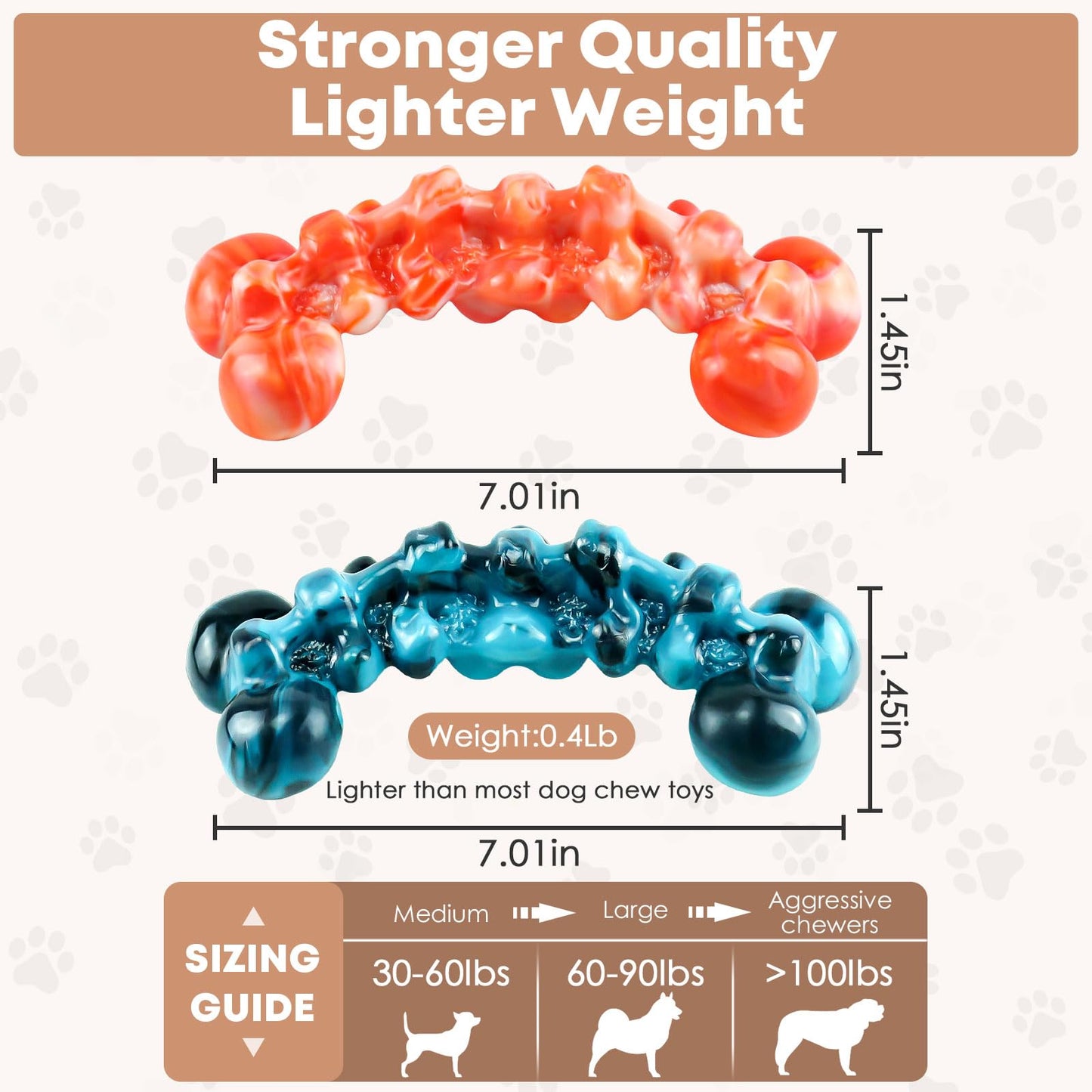 WOWBALA Dog Toys for Aggressive Chewers - Super Chewer Dog Toy for Large Dogs - Durable Tough Chew Toy - Indestructible Dogs Toys for Medium, Large Breed