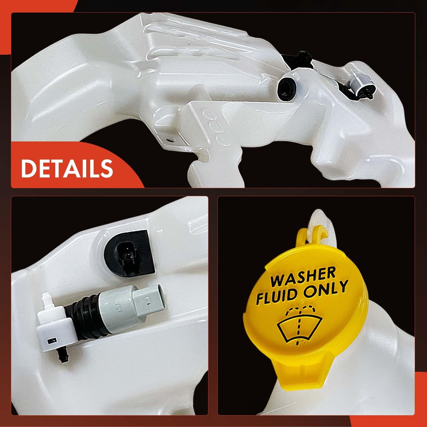 A-Premium Windshield Washer Reservoir Tank Assembly Compatible with Jeep WK2 Series Grand Cherokee 2011-2022 - with Cap & Washer Pump & Fluid Level Sensor
