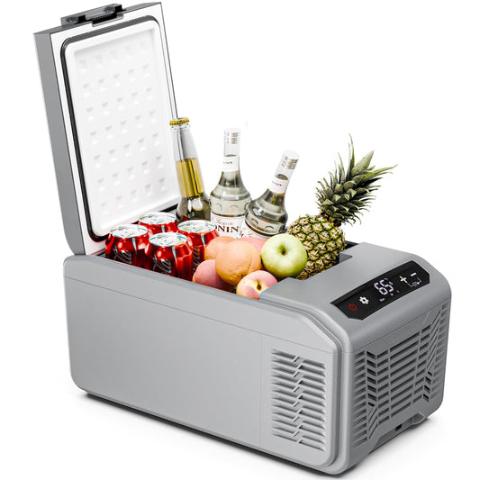Antarctic Star Car Refrigerator, 12 Volt Car Fridge, 16 QT Portable Freezer Compressor Electric Cooler For Car, Control Panel with Lock, -4℉-68℉ 12V DC & 100V AC for Car/RV/Camping/Travel