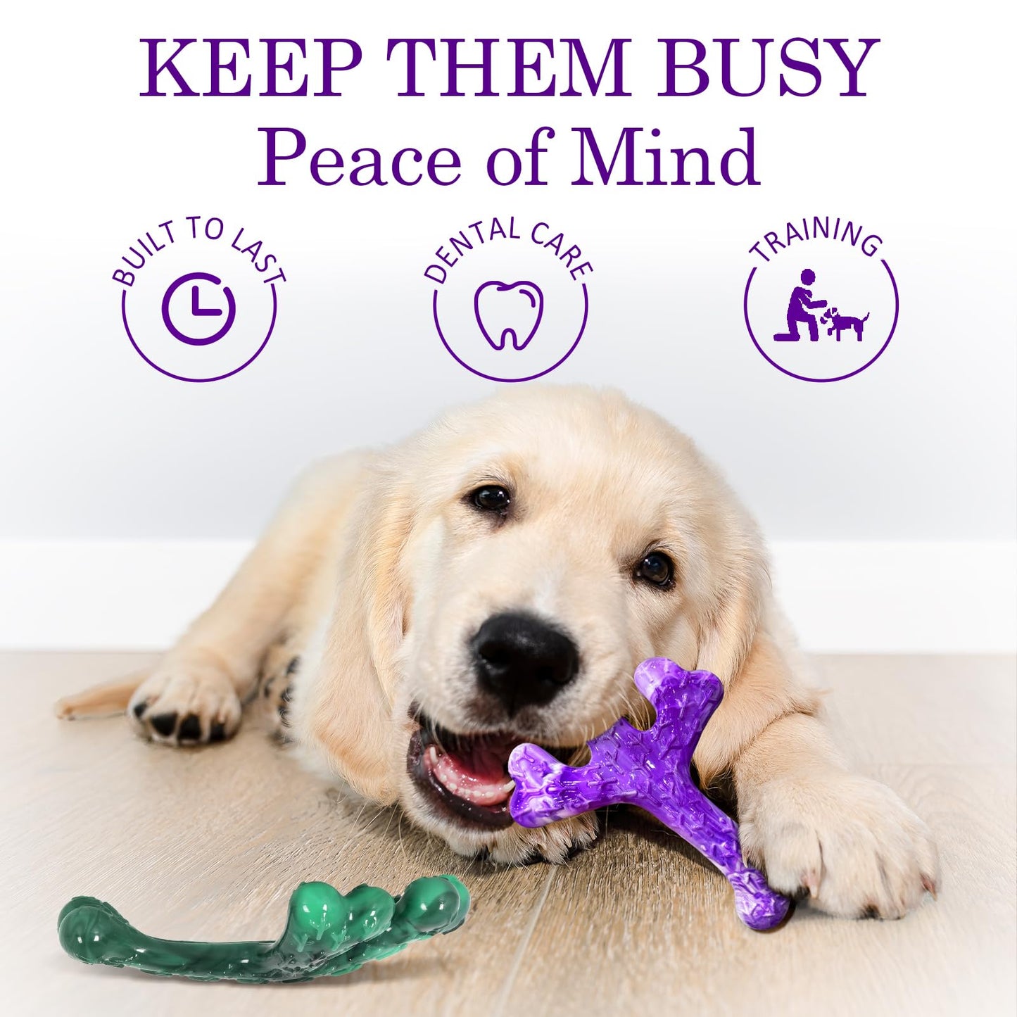 Frienhund Aggressive Chewers Dog Chew Toys - 2 Pack Tough Dog Toys for Aggressive Chewers Large Breed, Indestructible Dogs Toy for Gift, Interactive to Keep Them Busy