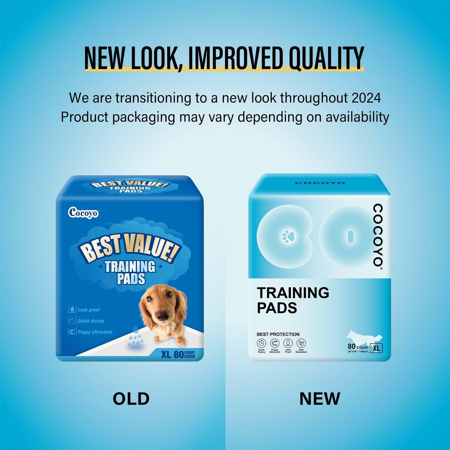 COCOYO Best Value Training Pads, 40Count, 28" by 34"