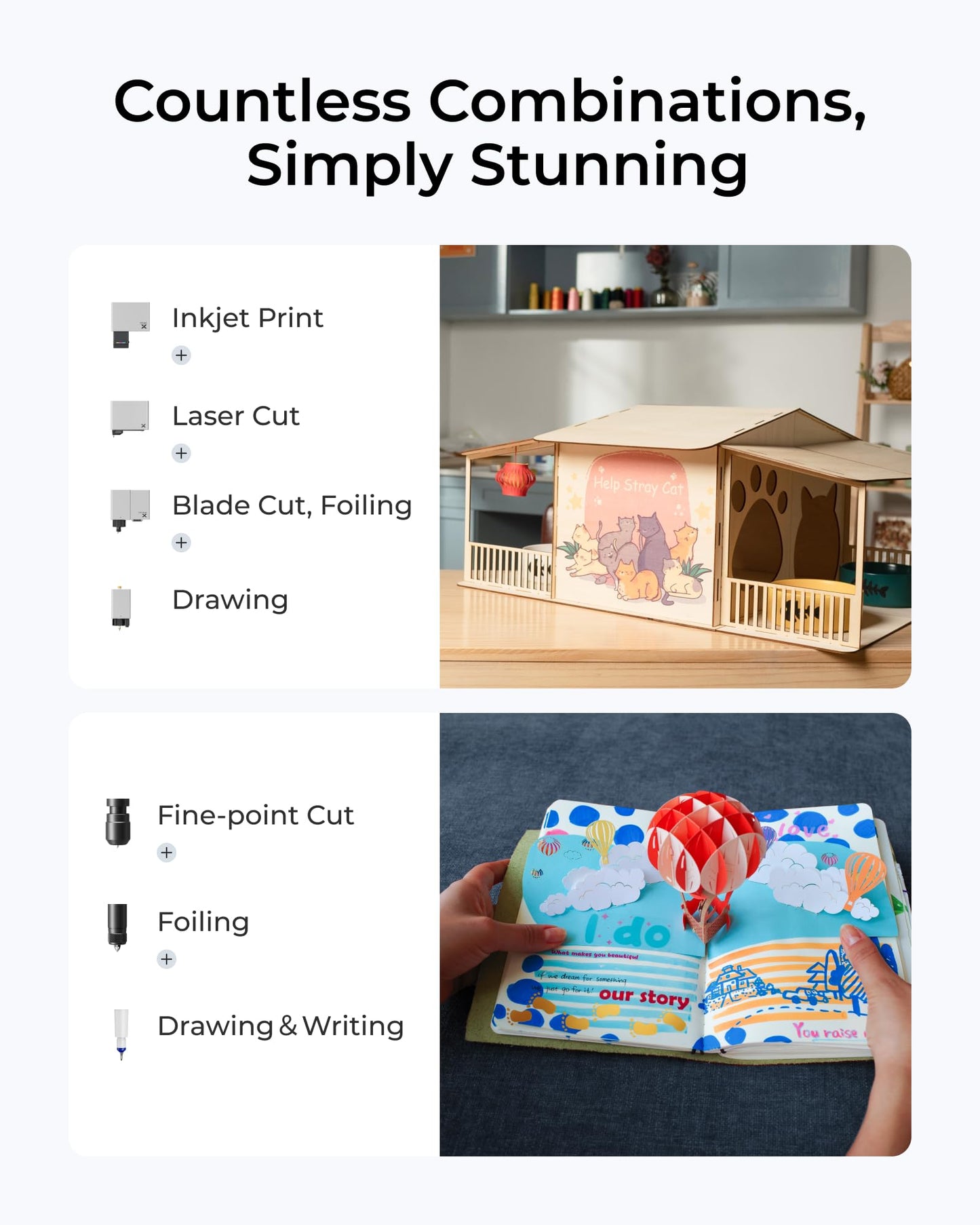 xTool M1 Ultra Laser Cutter and Engraver Machine, 4-in-1 Craft Machine with 10W Laser Engraver, Inkjet Printing, Blade Cutting, Pen Drawing, Easy to Use on 1000+ Materials - Basic Bundle