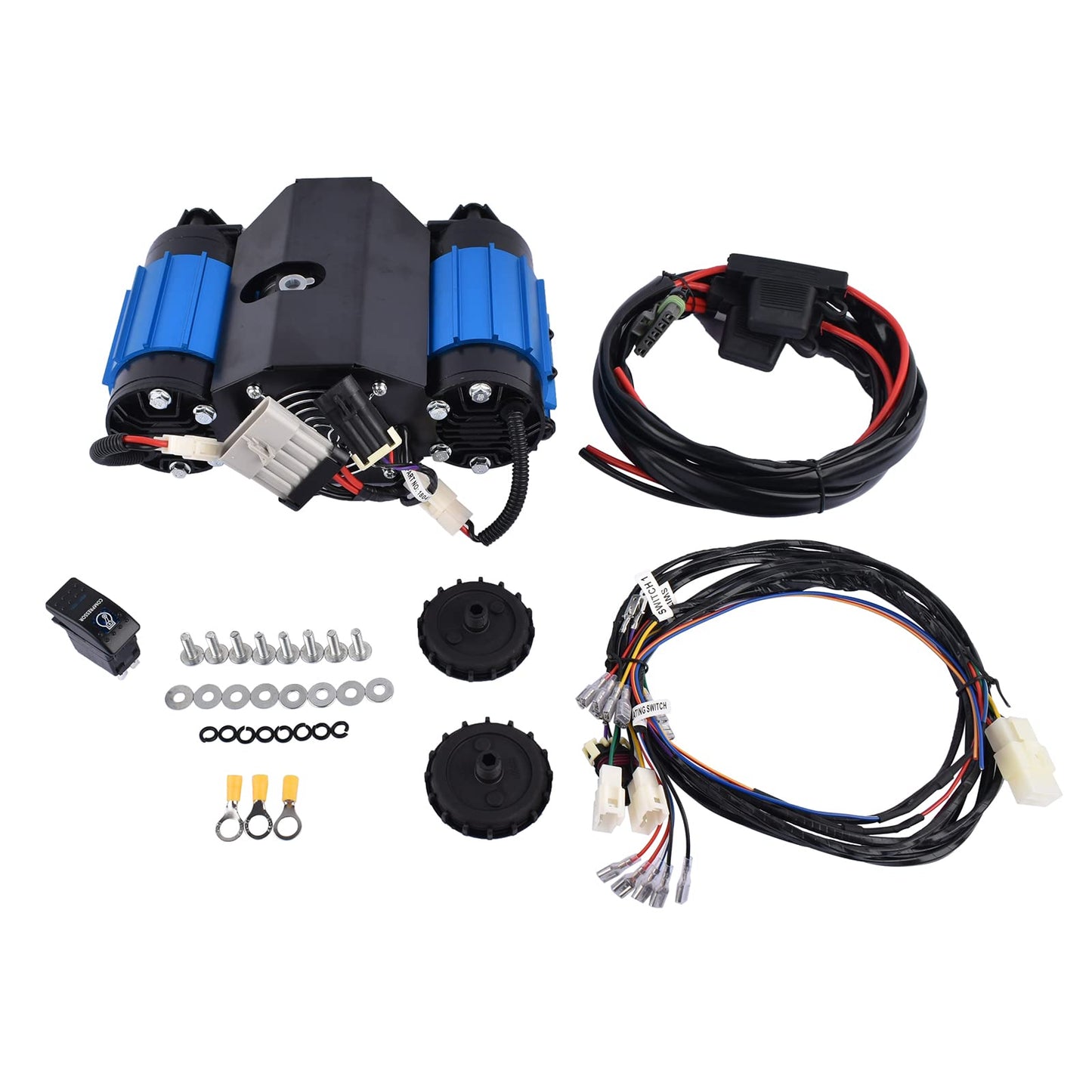 GELUOXI High Output 12V Twin Air Compressor Replacement for CKMTA12 On-Board Twin High Performance Air Compressor Universal