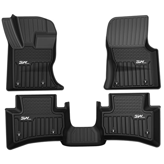 3W Floor Mats Fit 2017-2025 2026 Range Rover Land Rover Velar/Jaguar F-Pace, TPE All Weather Custom Fit Floor Liner for Range Rover Velar 1st and 2nd Row Full Set Car Liners Black