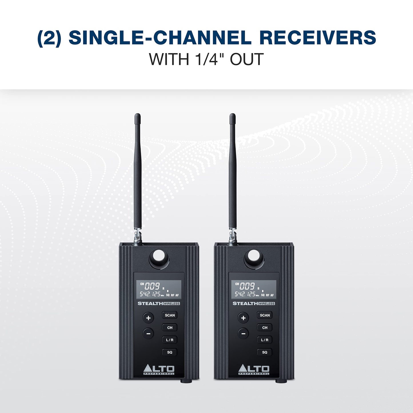 ALTO Stealth Wireless MKII UHF Stereo Wireless Audio System for Active Speakers with Transmitter and 2 Receivers, 2 XLR Ins, Expandable