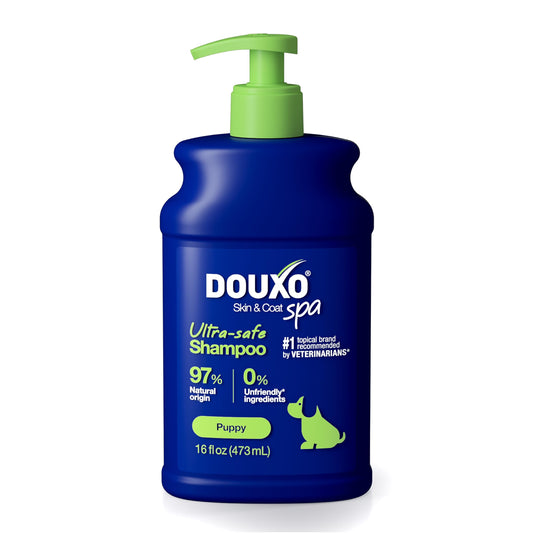 DOUXO® Skin & Coat SPA - Ultra-Safe Puppy Shampoo, 16 fl oz, Skin-Friendly Formula Cleans and Hydrates, Leaves Coat Soft and Plush