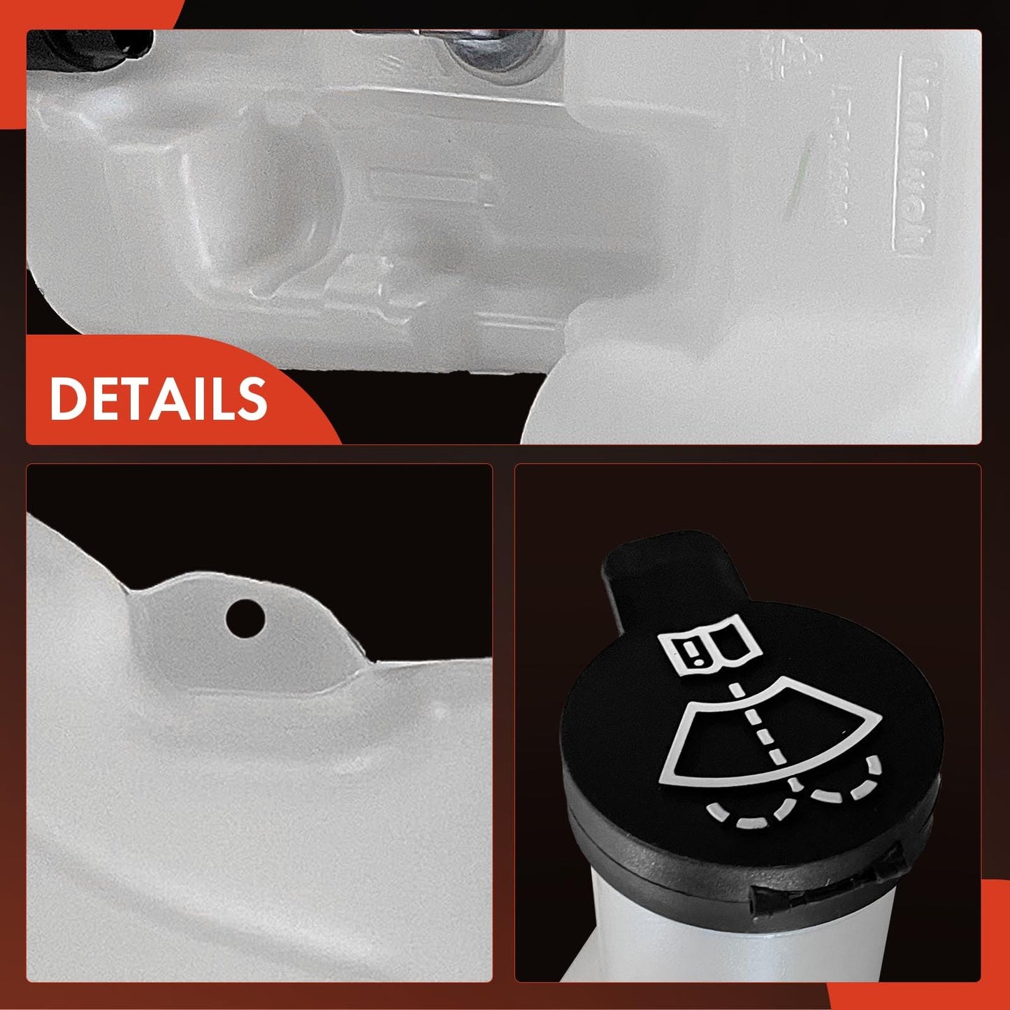 A-Premium Windshield Washer Reservoir Tank Assembly Compatible with Chevrolet Equinox & GMC Terrain, 2023 2024 - with Washer Pump & Cap & Fluid Level Sensor