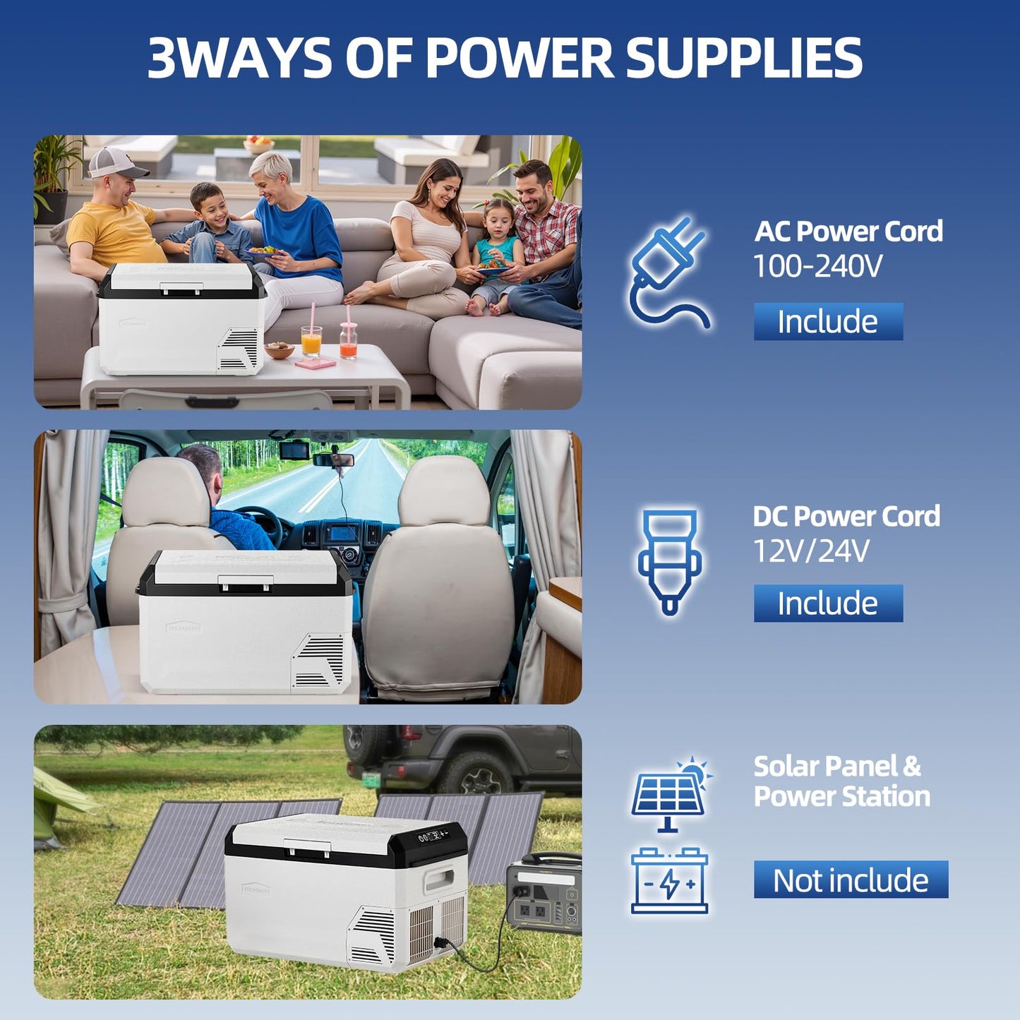 12V Car Refrigerator, 32QT Portable Freezer Compressor Cooler with Reversible Door, 100–240V AC / 12V / 24V DC Powered, for Truck Van RV Camper SUV Travel Camping Road Trips Tailgating,-4℉-50℉