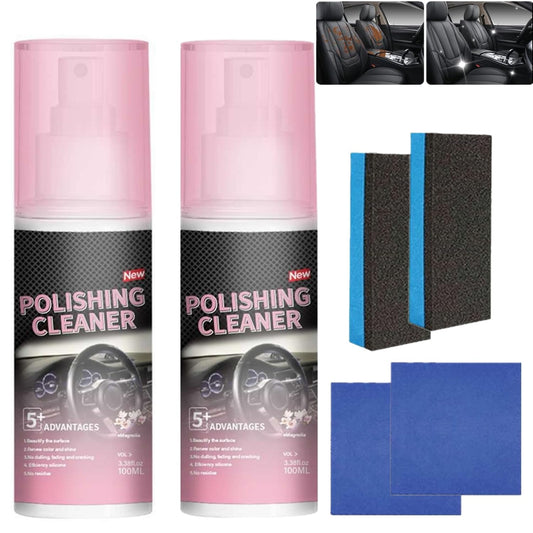 2PCS New Polishing Cleaner Car Interior, Interior Detail Spray, Cleaning & Decontamination, Interior All Purpose Car Cleaner for Rubber, Leather(100ml)