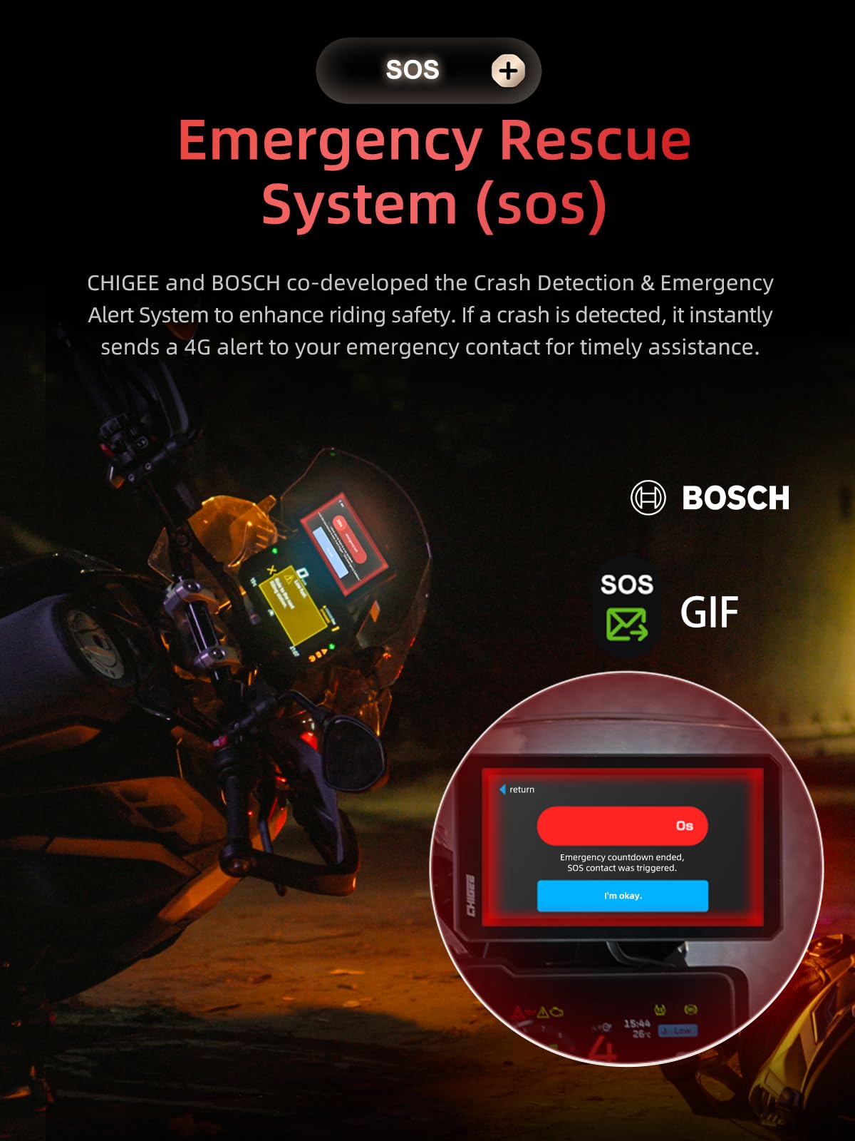 CHIGEE AIO-6 LTE 4G Motorcycle GPS Navigation with 6 inch Display, Smart Geo-Fence Security,SOS,2000nits,Motorcycle Carplay Android Auto, Real-time alerts, Electronic Fence, IP69 Waterproof