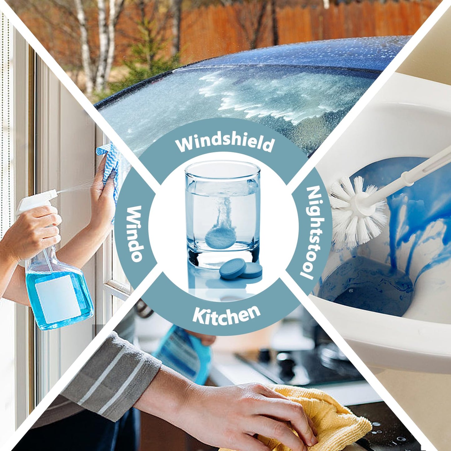 Apalie 400 Pieces Car windshield washer fluid Concentrated Clean Tablets, Windshield Wiper Fluid (Winter: Use With De-icer or Methanol)