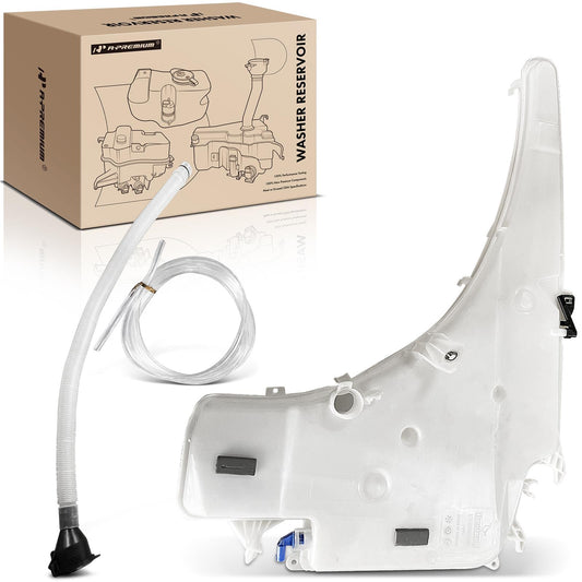 A-Premium Windshield Washer Reservoir Compatible with Select BMW Model -323i, 325i, 328i, 335i, 335d, 335i xDrive, 328xi, 128i, with (Washer Pump/Cap/Fluid Level Sensor/Filler Neck/Hose/Bracket)