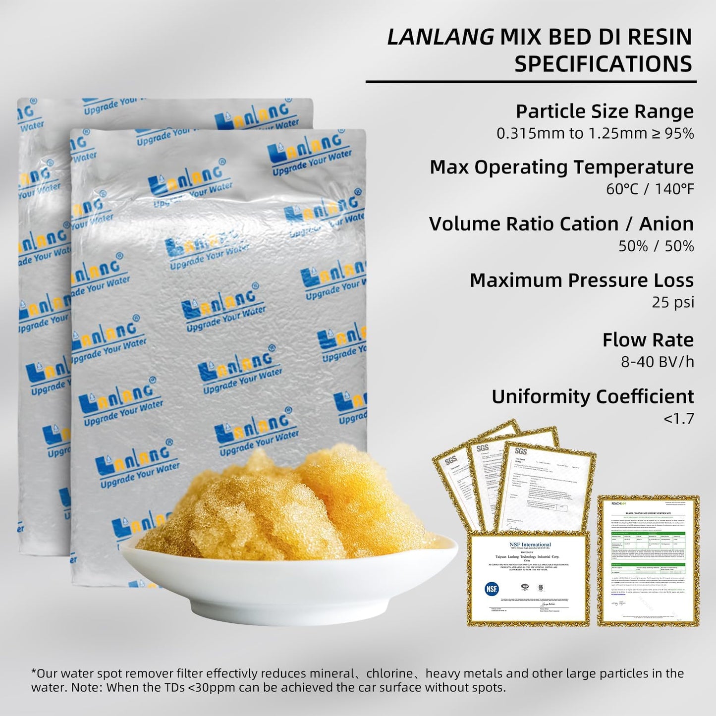 Filterelated Deionized Water System with 10L Resin & Built-in Heavy Metal Filter, Extends Resin Life by 15%, for Spot-Free Rinsing of Cars, RVs, Motorcycles, Solar Panels, Windows, Boats