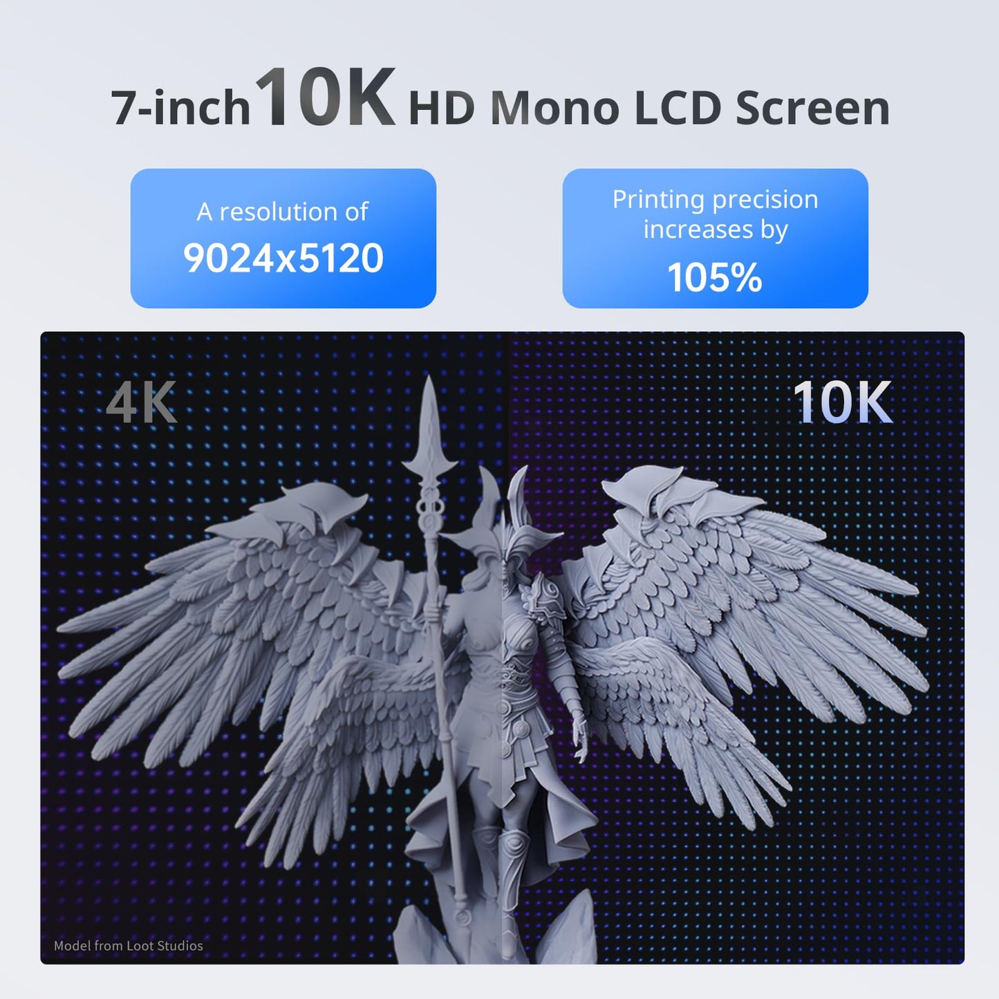 ANYCUBIC Photon Mono 4, Resin 3D Printer with 7'' 10K Mono LCD Screen, Stable LighTurbo Light Source and 70mm/h Fast Printing, Print Volume 6.04'' x 3.42'' x 6.49''