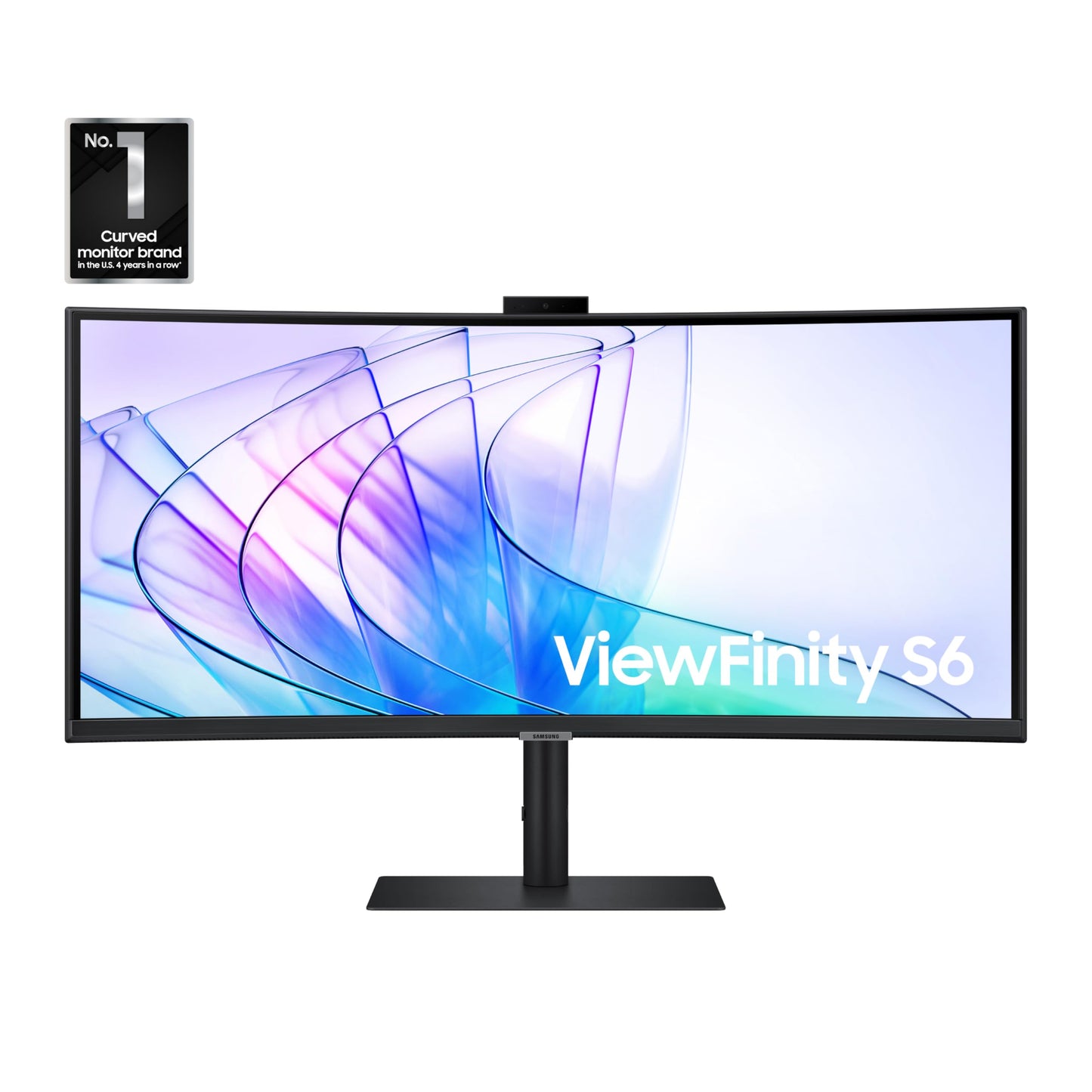 SAMSUNG 34-Inch ViewFinity S65VC Series Ultra-WQHD Curved Computer Monitor, 100Hz, AMD FreeSync, HDR10, USB-C, Built-in Speaker, Camera, KVM Switch, Eye Care, Eco-Packaging, LS34C650VANXGO, Black
