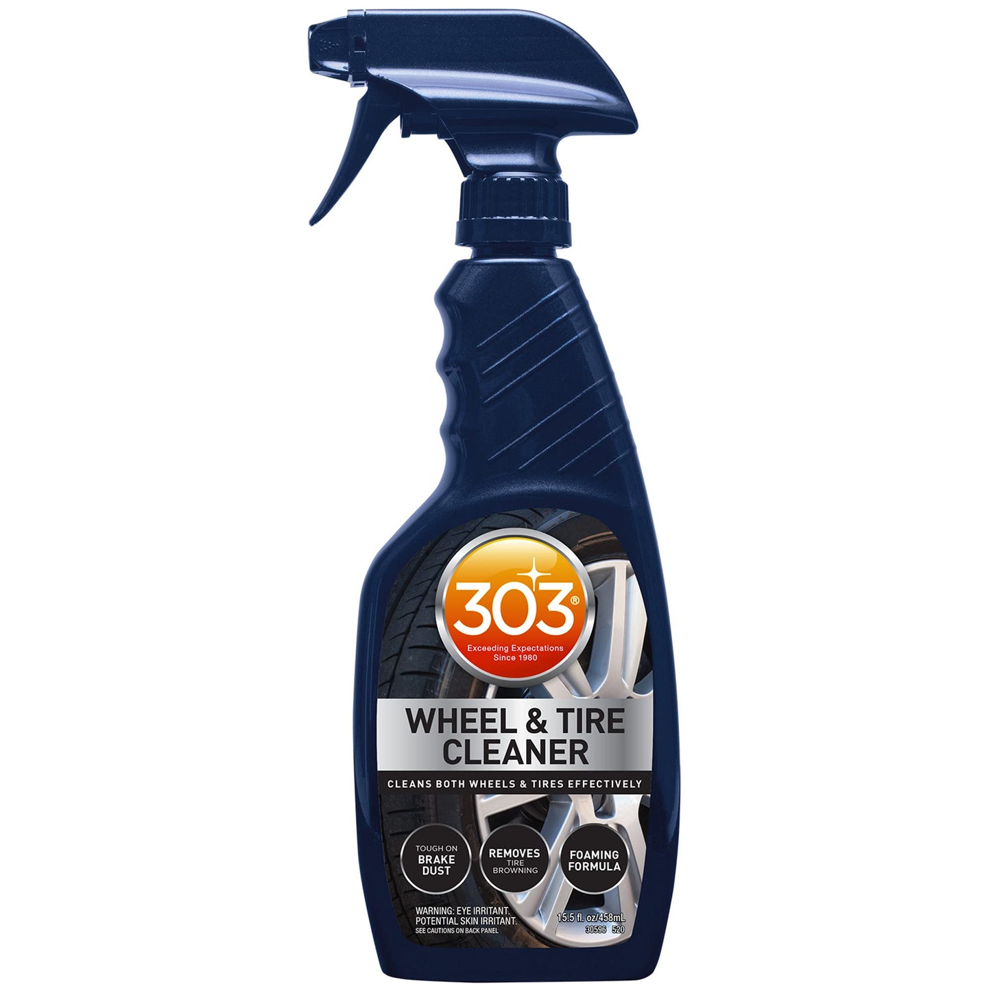 303 Products Wheel and Tire Cleaner - Cleans Both Wheels and Tires Effectively - Tough on Brake Dust - Removes Tire Browning - Foaming Formula, 16 fl. oz. (30590) Packaging May Vary