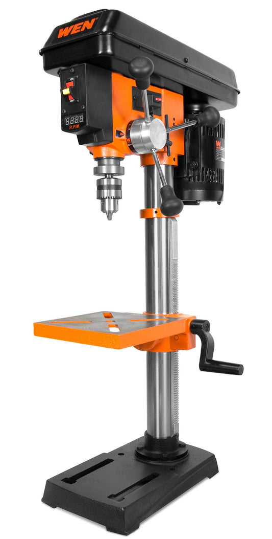 WEN 10-Inch Benchtop Drill Press, 6.2-Amp Variable Speed Motor with Cast Iron Construction, and Laser (DP1062V)