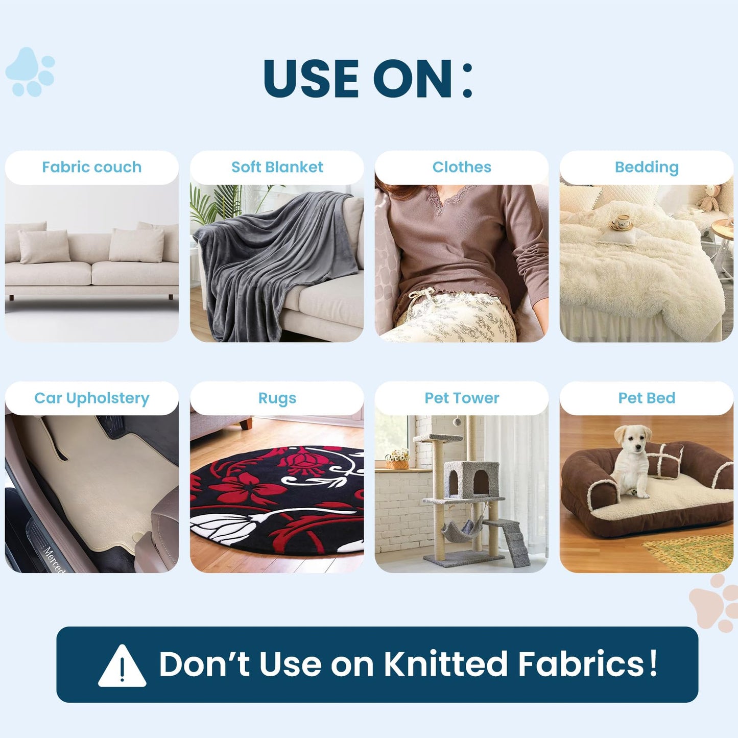 3 in 1 Analan Cat Brush Pet Hair Remover for Dog & Cat, Self-Cleaning Slicker Brush for Pet Grooming, Perfect Pet Hair Removal Tool for Furniture Carpets Couches and Bedding (Sky Blue)