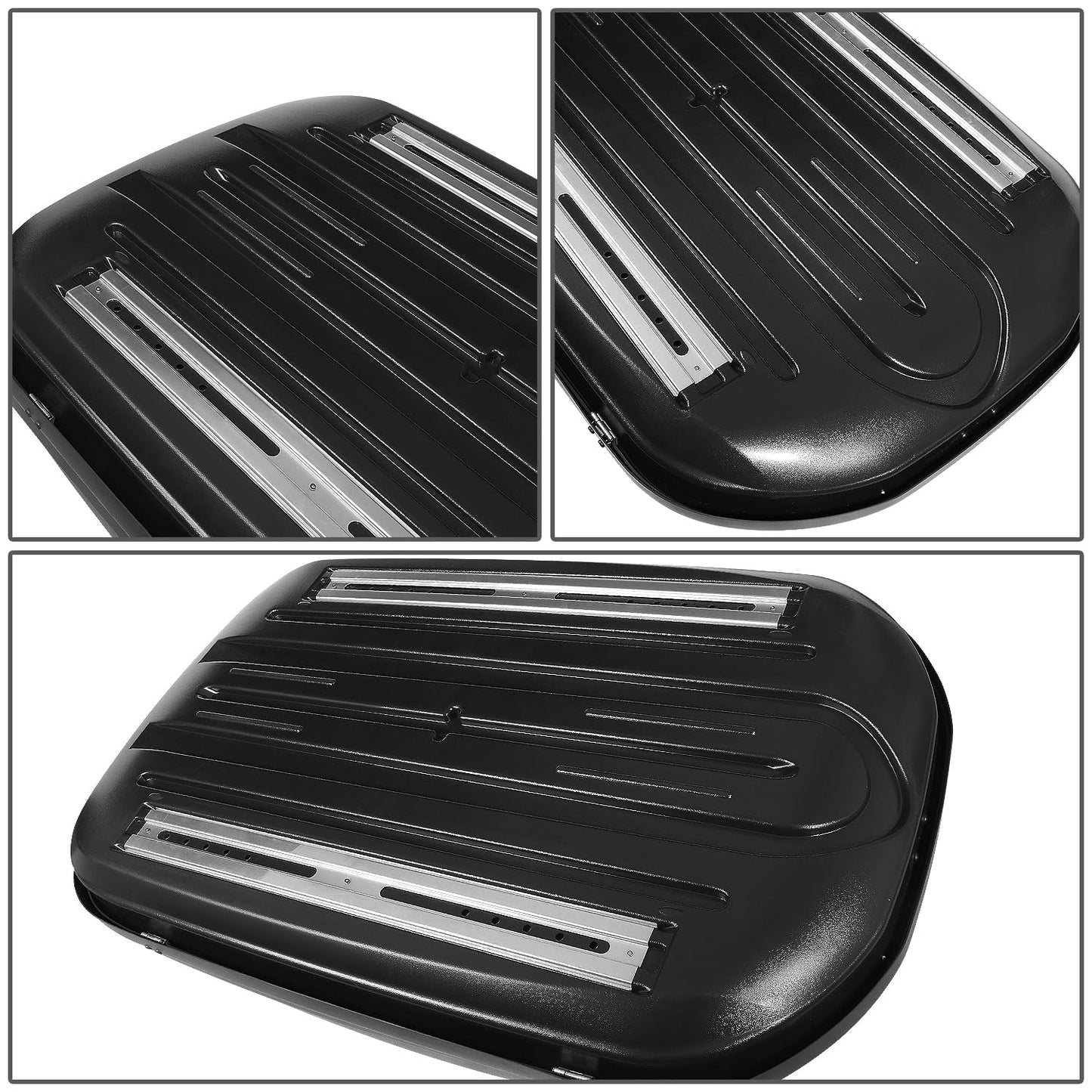 12.7 cu. ft. Rooftop Cargo Carrier ABS Lockable Heavy Duty Hard Shell Waterproof Car Roof Rack Luggage Carrier 55 x 34.5 x 14 Inches Black Textured Capacity 110 LBS