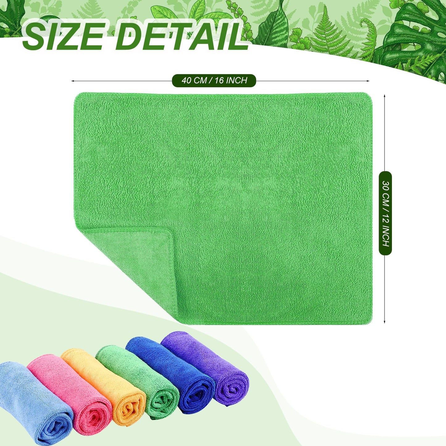 Preboun 300 Pack 12 x 16 Inch Microfiber Cleaning Cloth Bulk Multipurpose Reusable Washable Cleaning Rags Absorbent Towels for House, Kitchen, Car, Office, Window(Multicolor)