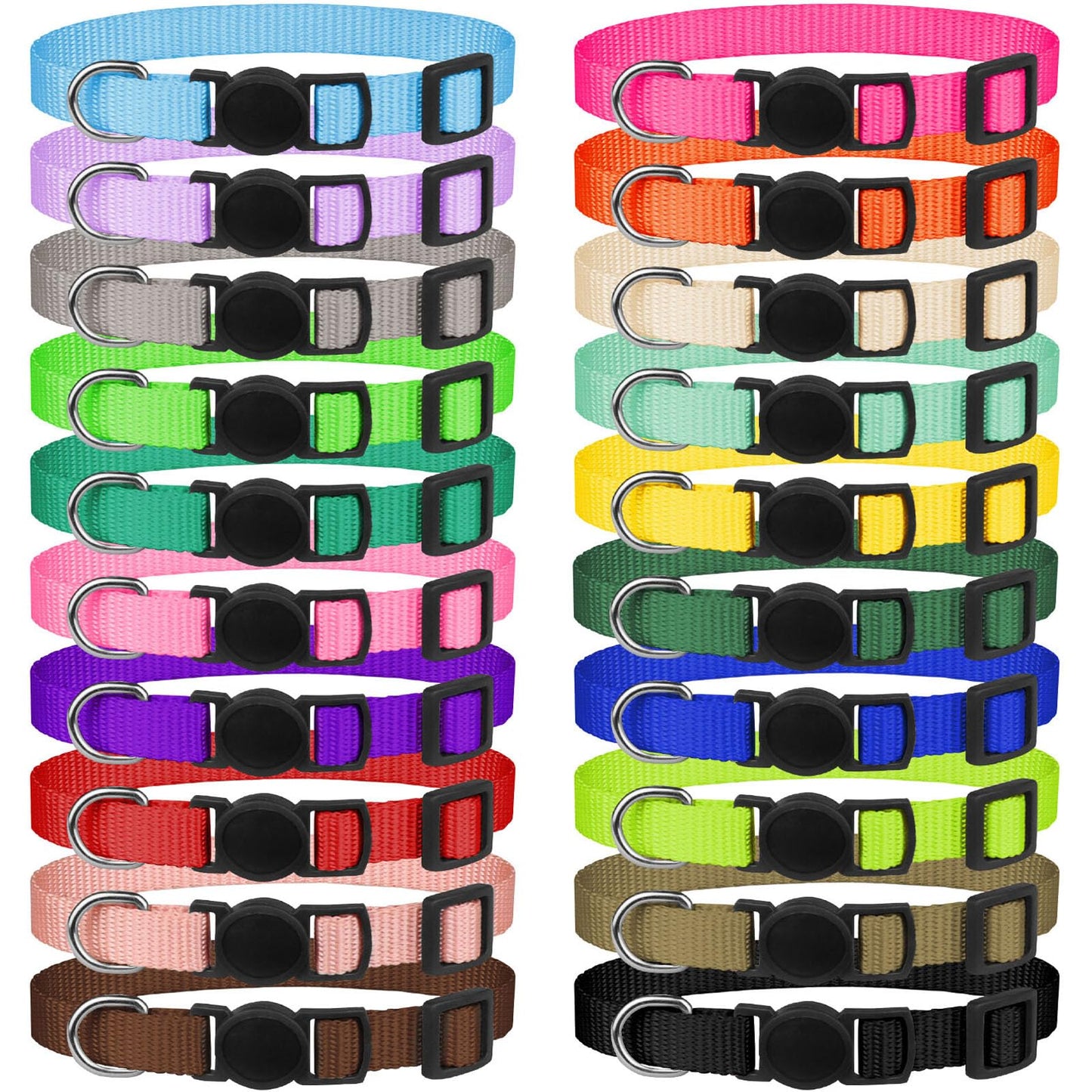 20 Pack Puppy Collars,Puppy Collars for Small Puppies Litter Safety Buckle Soft Nylon Whelping Collars Newborn Puppy Collars for Litter Puppies Collars(S)