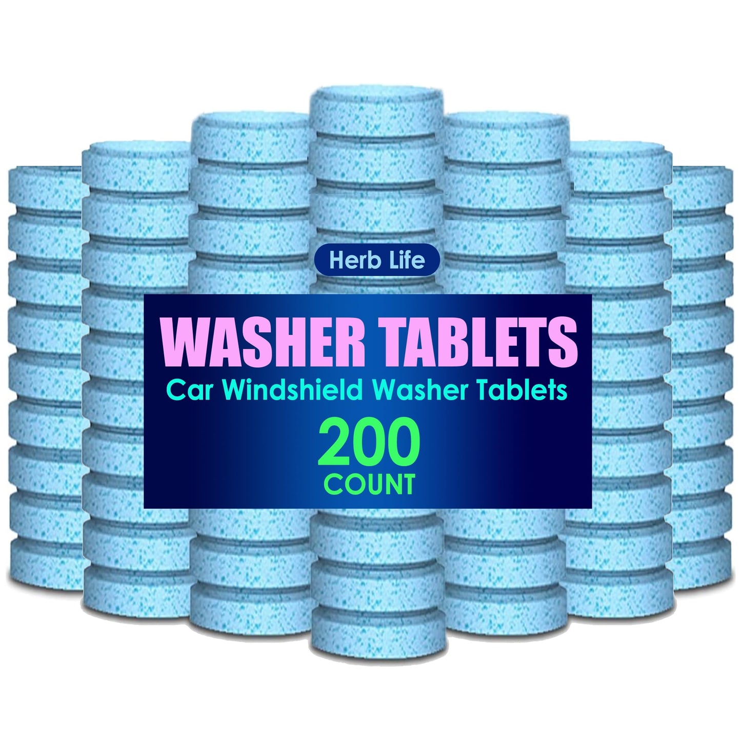 200 PCS-Car Windshield Washer Tablets, Glass Cleaner, Concentrated Effervescent Tablets, Solid Windshield Effervescent Wiper Tablet for Car Window Glass Cleaning