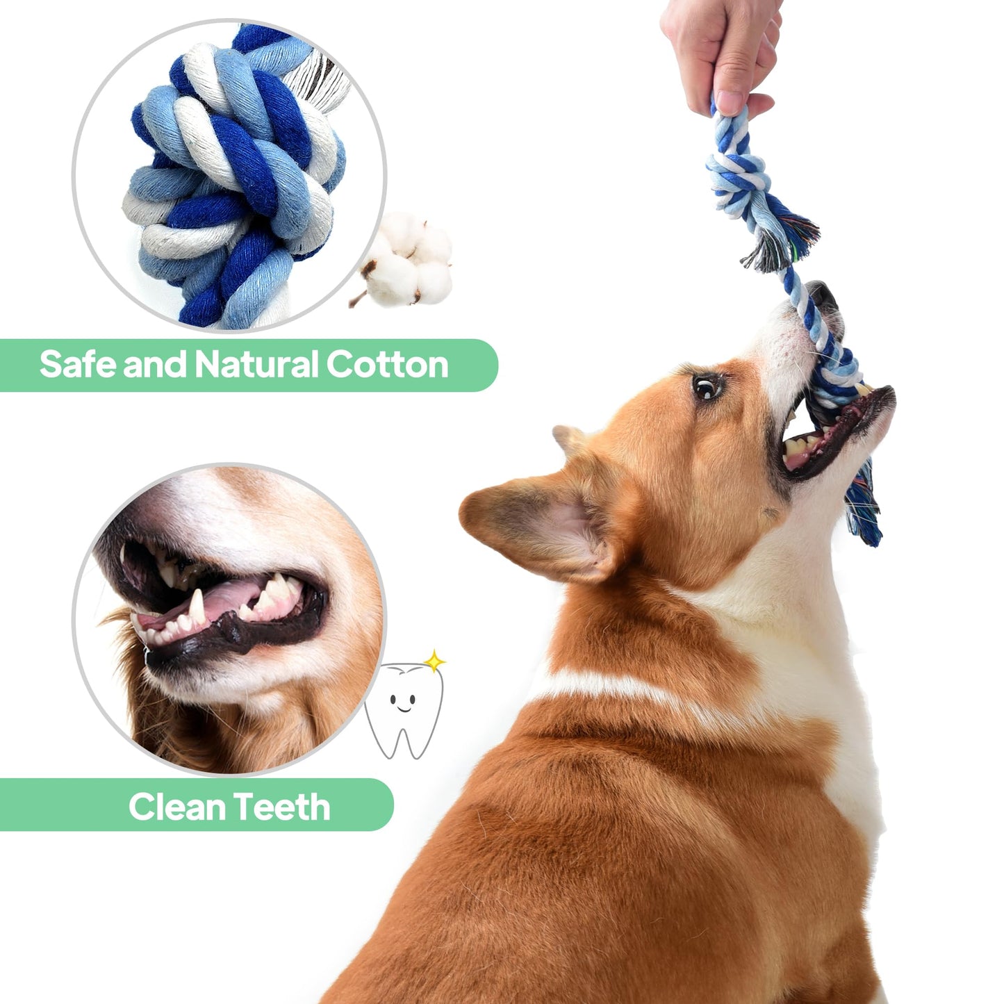 Dog Rope Toy 4 Pack - Puppy Teething Toys for Small Medium Breed - Indestructible Dog Chew Toys for Aggressive Chewers - Cotton Tug of War Dog Toys for Boredom, Teeth Clean