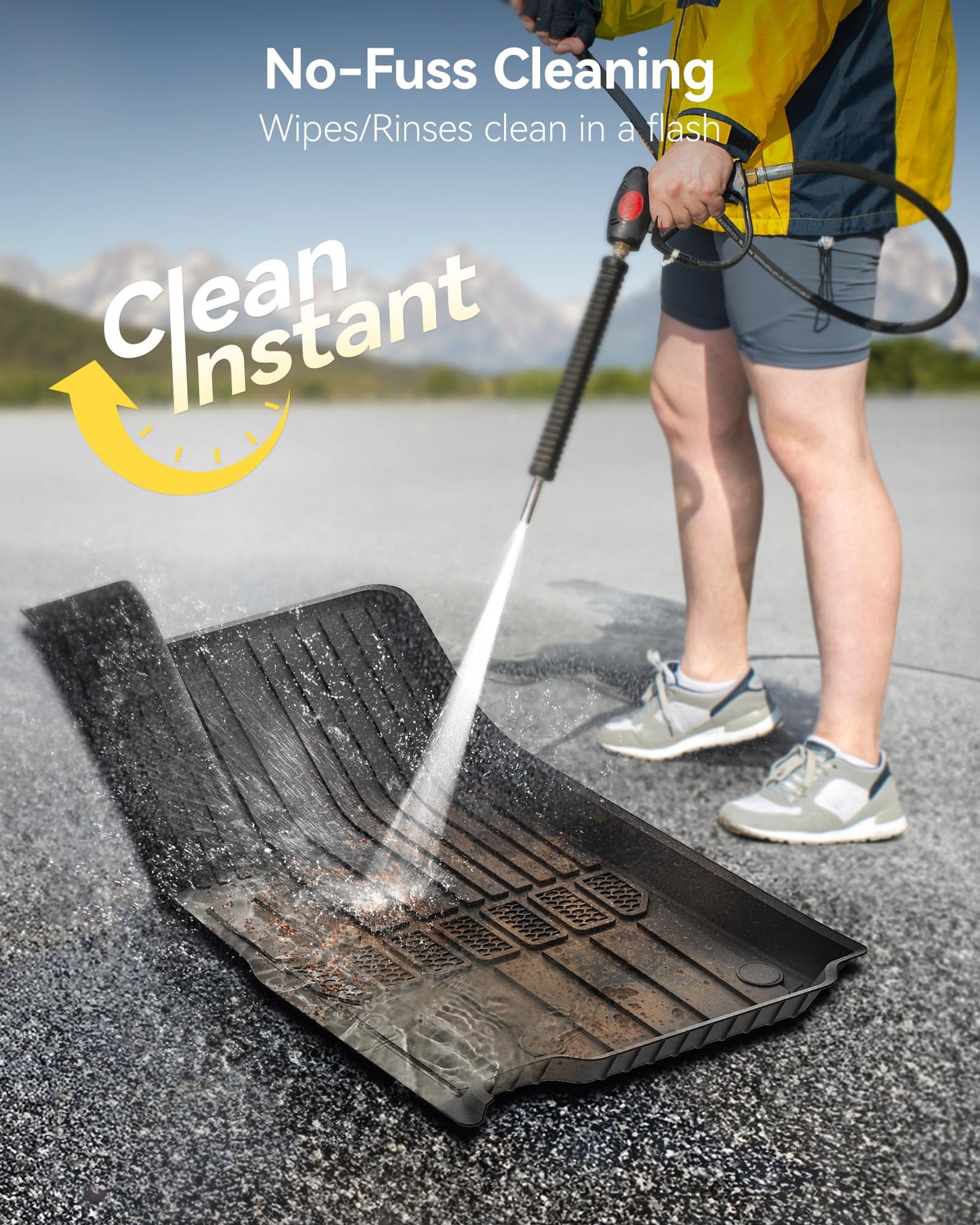 3W Floor Mats & Cargo Liner Fit for Jeep Grand Cherokee L 2021-2025 All Weather TPE Custom Fit Floor Liner for 1-3 Rows and Trunk (ONLY for 6-Passenger Without Center Console) Full Set Car Mats Black