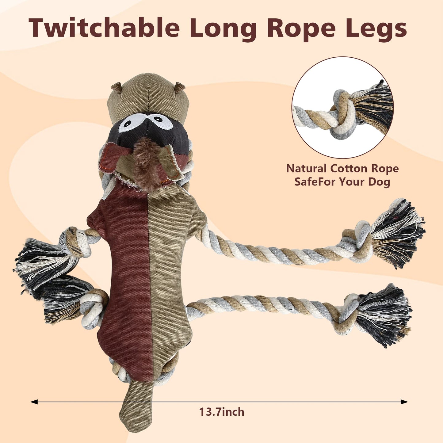 IOKHEIRA Dog Toys for Aggressive Chewers,Tough Indestructible Dog Toys,Squeaky Dog Toys for Large Dogs,Durable Dog Chew Toys (Auburn)