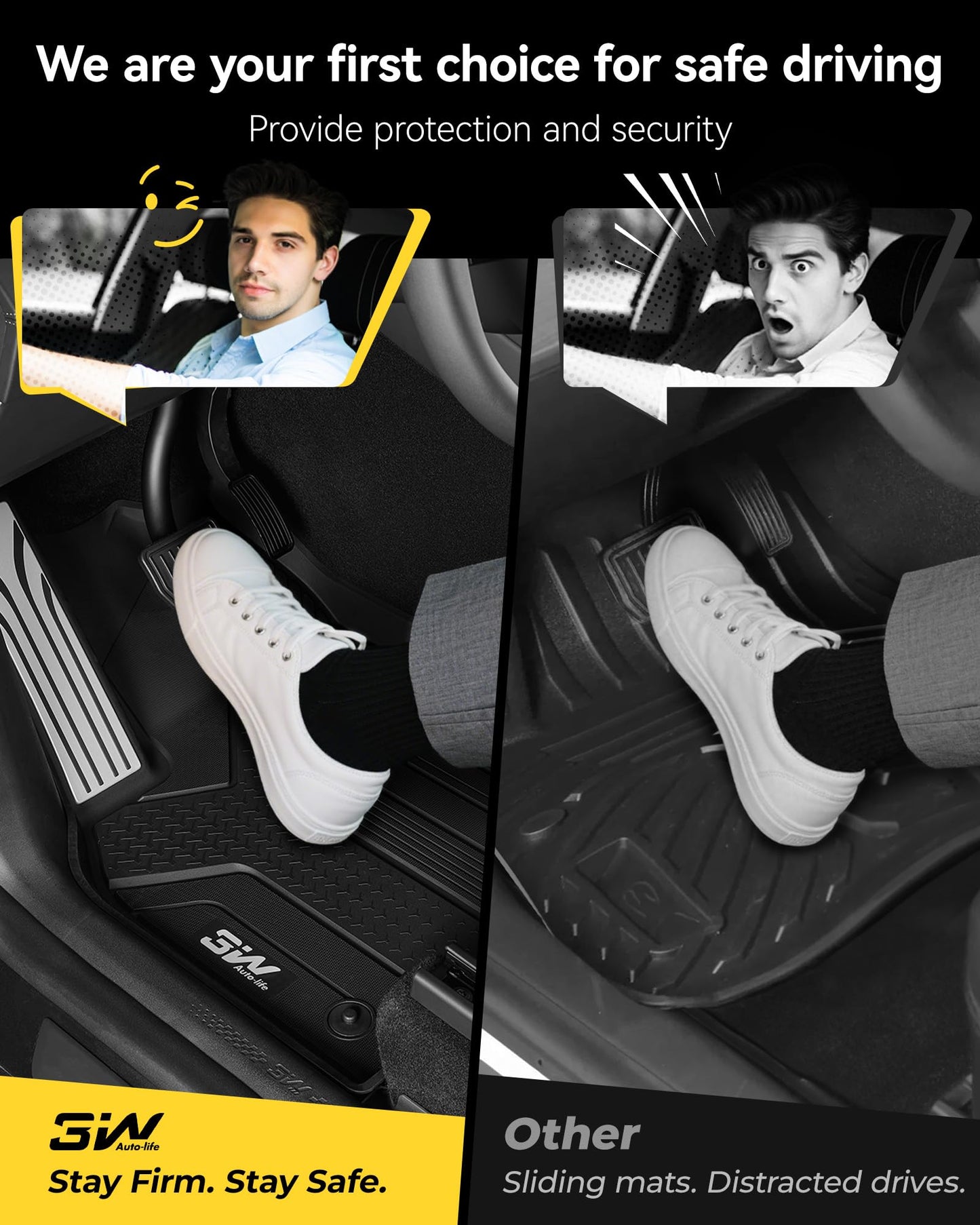 3W Tesla New Model Y Juniper Floor Mats and Cargo Liners, Full Set TPE Floor Liner for 2025 2026 Model Y, Cargo Mats and Seat Back Cover Protector, Car Mats for 2026 Tesla Model Y Juniper Accseeories