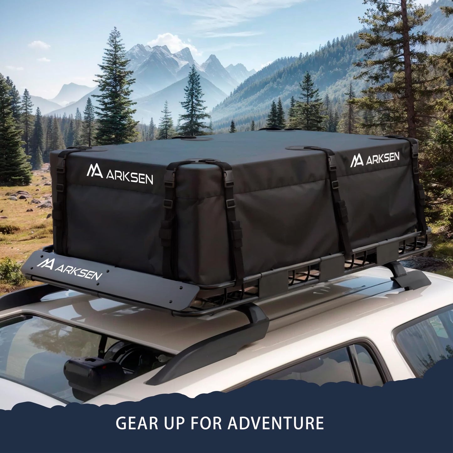 ARKSEN 64 x 39 x 4 Inch Upgrade Universal Roof Rack - 150Lbs Capacity Heavy Duty Rooftop Cargo Carrier with Extension for Car, SUV & Pickup, Durable Steel, Easy Install, Spacious Storage