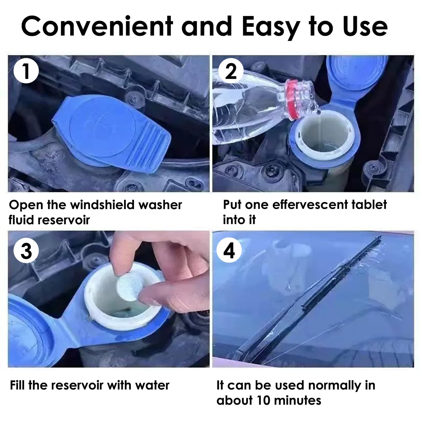 200 PCS-Car Windshield Washer Tablets, Glass Cleaner, Concentrated Effervescent Tablets, Solid Windshield Effervescent Wiper Tablet for Car Window Glass Cleaning