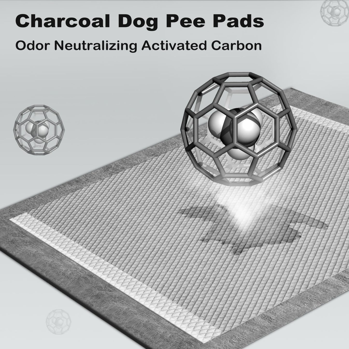 MIZOK Pee Pads for Dogs - Large 28x34 Inches, Charcoal Puppy Pads, Absorbs Up to 8 Cups of Urine, 6-Layer Leak-Proof Wee Wee Pads (40 Counts)