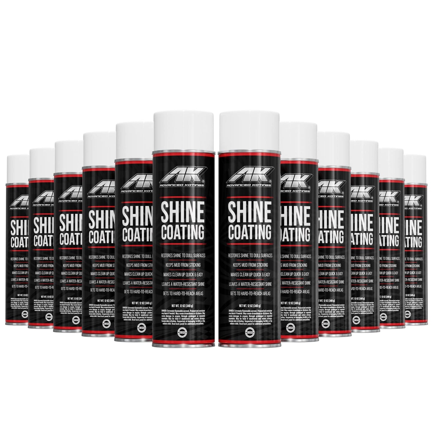 Advanced Kotings High Gloss Shine Coating Spray | Revives Dull Surfaces, UV Protectant, Vinyl, Rubber, Plastic, Easy Off-Road Clean-Up, ATV, UTV, Dirt Bikes & Surfaces | Net Weight 12oz - 12-Pack