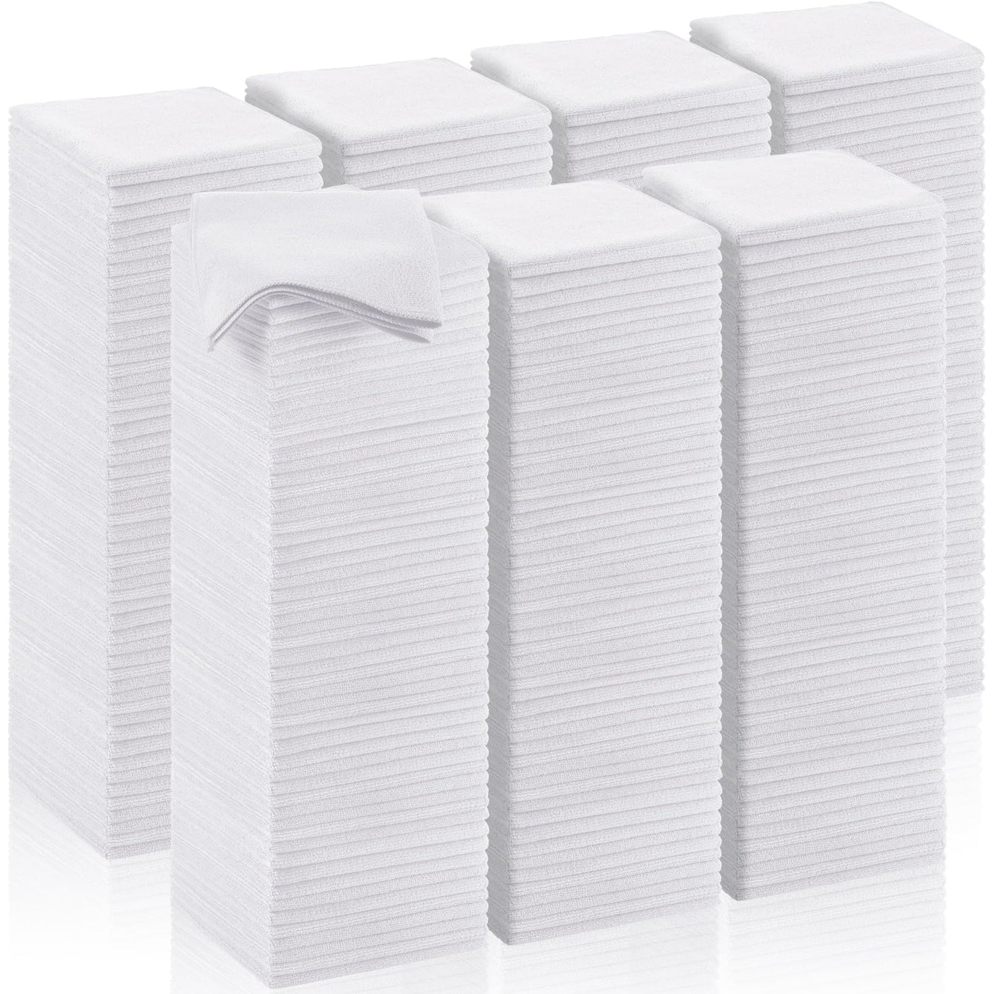 200 Pcs Microfiber Cleaning Cloth 16x16 Inch Microfiber Towels for Car Ultra Absorbent Cleaning Rags Reusable Lint Free Streak Free Detailing Towel for Car Washing Drying Dusting (White)