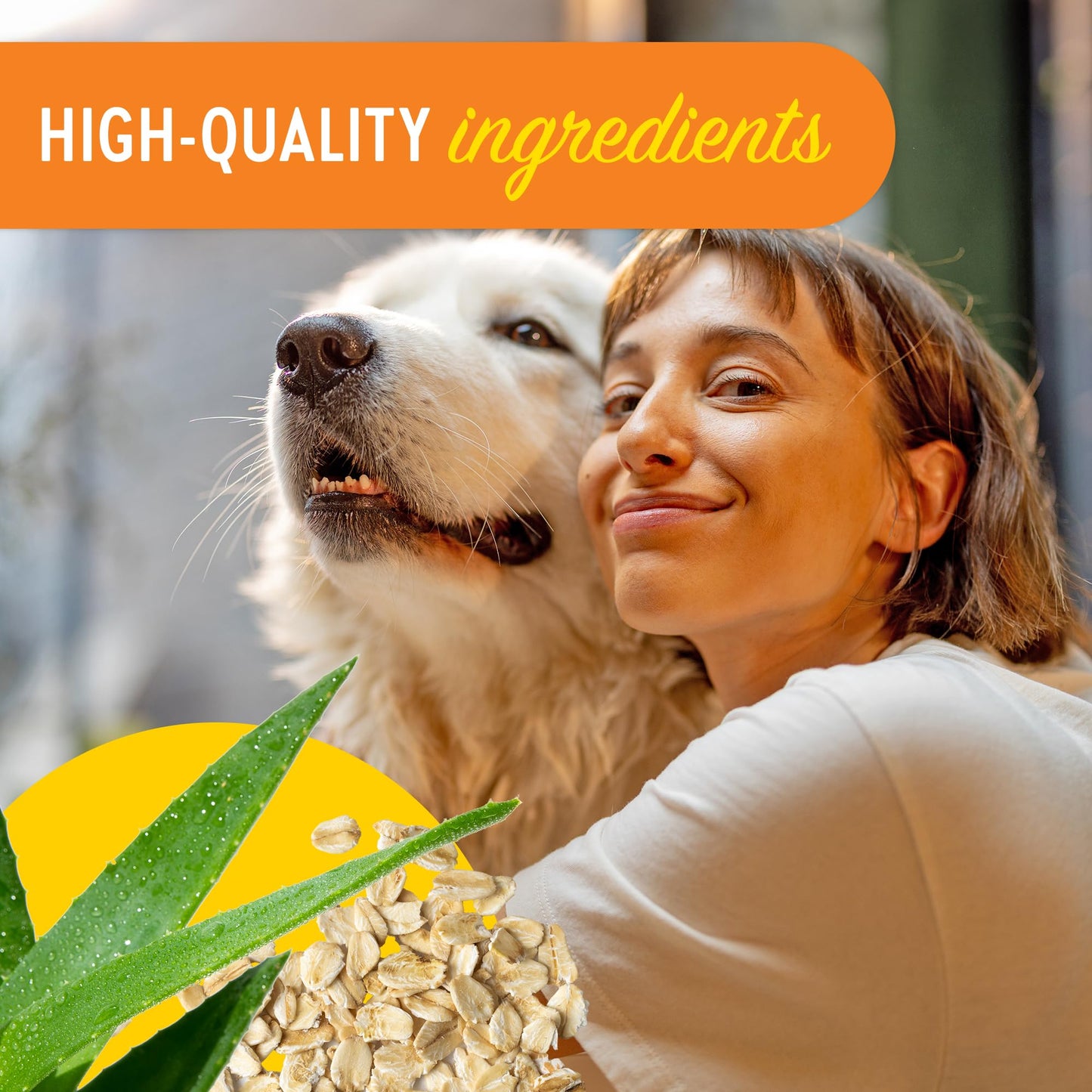 Aloe & Oatmeal Dog Shampoo and Conditioner Combo - Skin Safe Hydration, Emollient Rich, Moisturizing (Shampoo & Conditioner Set) - 2X 16oz Bottles w/Pina Colada Scent