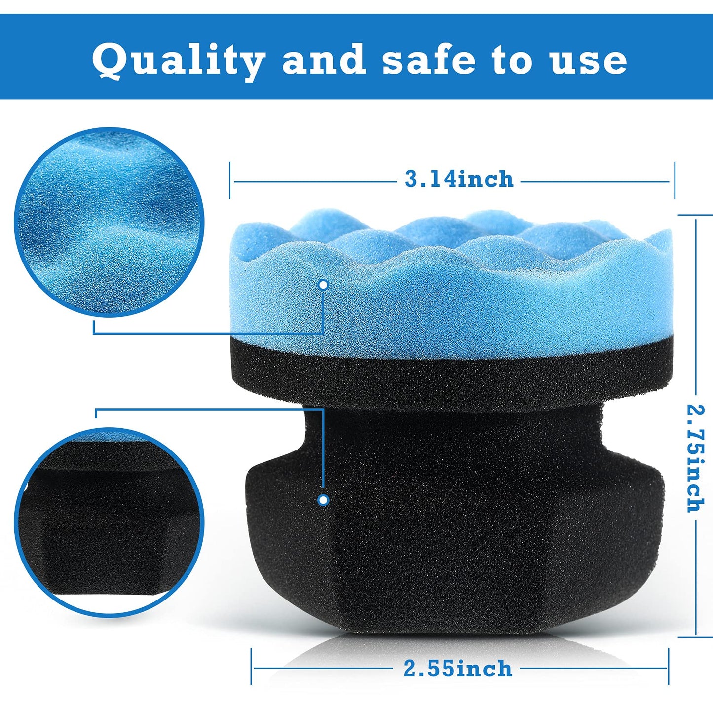 3 Pieces Tire Shine Applicator Pads - Dressing Sponge Foam Gel Wet Car Detailing Reusable Cleaning Supplies (Black, Red, Blue, 3.15 Inch)