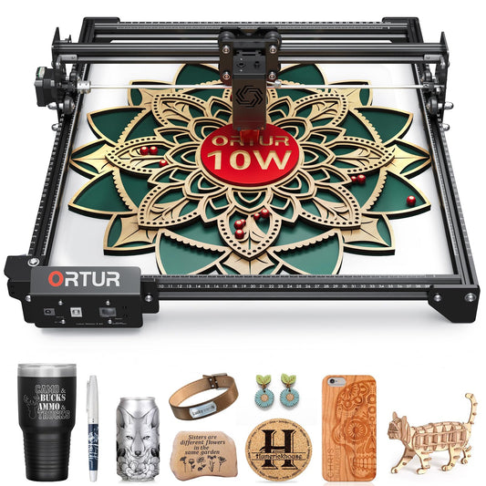 10W Output Laser Engraver, Ortur Laser Master 2 S2 LU2-10A 72W Efficient Laser Engraving Machine Fit, High Precision Laser Cutter, 0.05 x 0.1mm Compressed Spot Laser Engraver for Wood and Metal