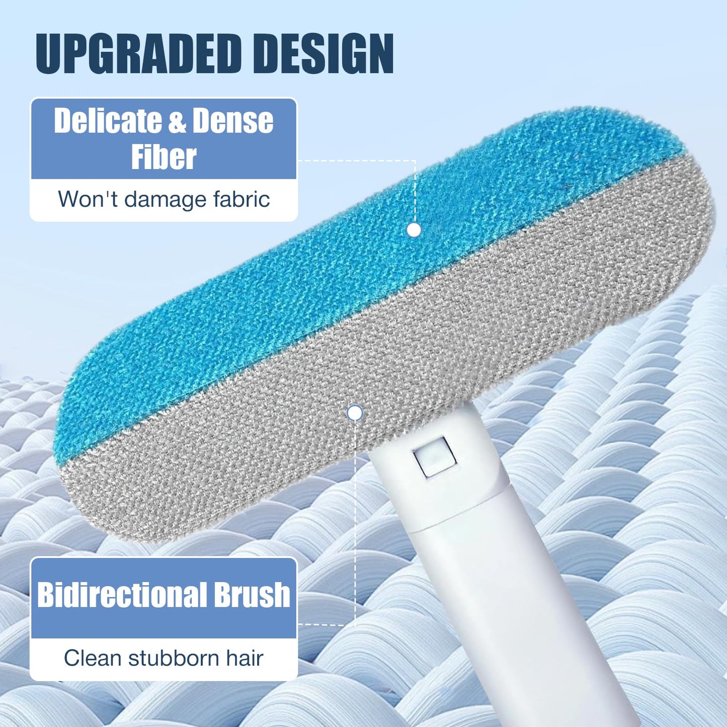 YoPoLL Pet Hair Remover 4 in 1- Reusable Long Handle Dog Hair Remover Brush, Washable Lint Cleaner for Dog and Cat Hair, Gentle on Furniture, Multifunctional Hair Removal Brush, 2 Pcs Carpet Scraper